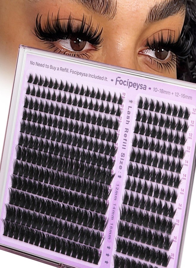 Focipeysa Eyelash Clusters with Spikes Lashes Clusters 10-18mm Wispy Eyelash Extensions 150D Clusters Eyelashes 324pcs Full Volume Lash Extension for DIY Natural or Dramatic Makeup - Image 1